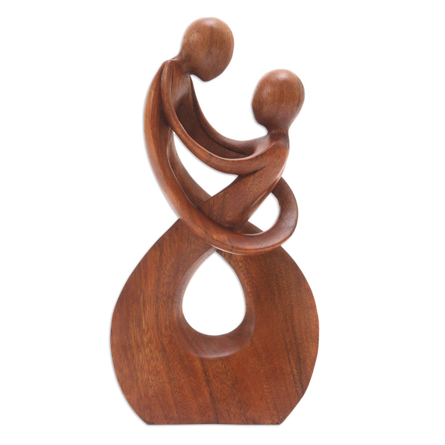 Hand Carved Romantic Wood Sculpture, "Honeymoon Dance"