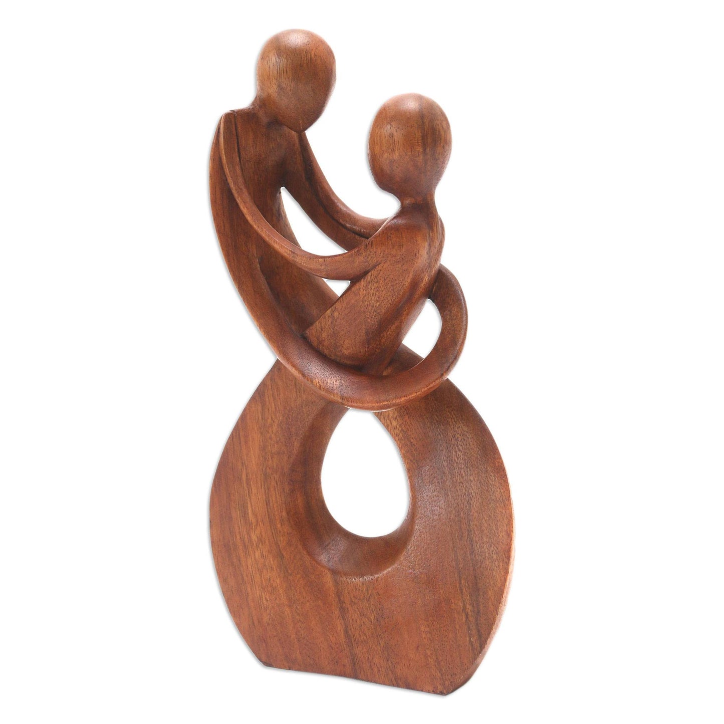 Hand Carved Romantic Wood Sculpture, "Honeymoon Dance"