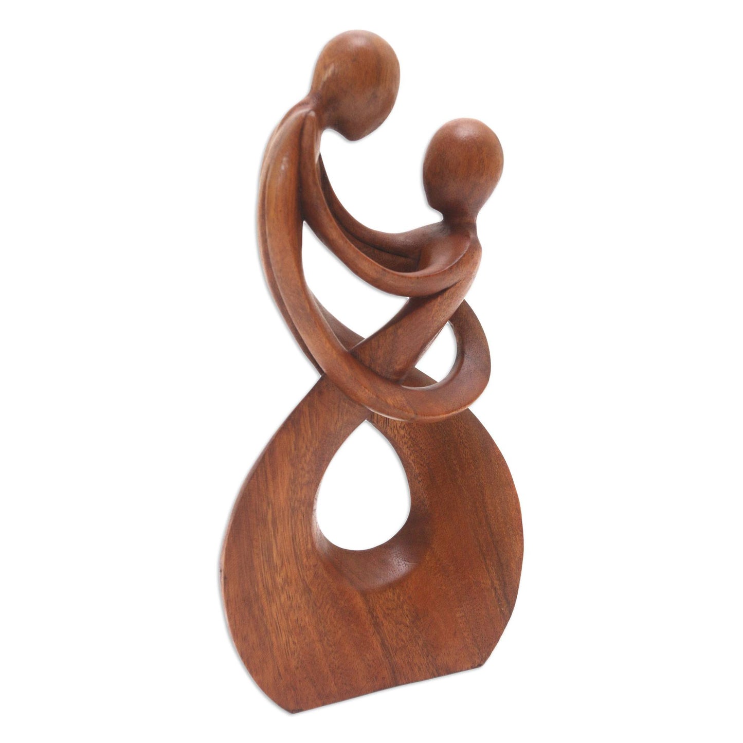 Hand Carved Romantic Wood Sculpture, "Honeymoon Dance"