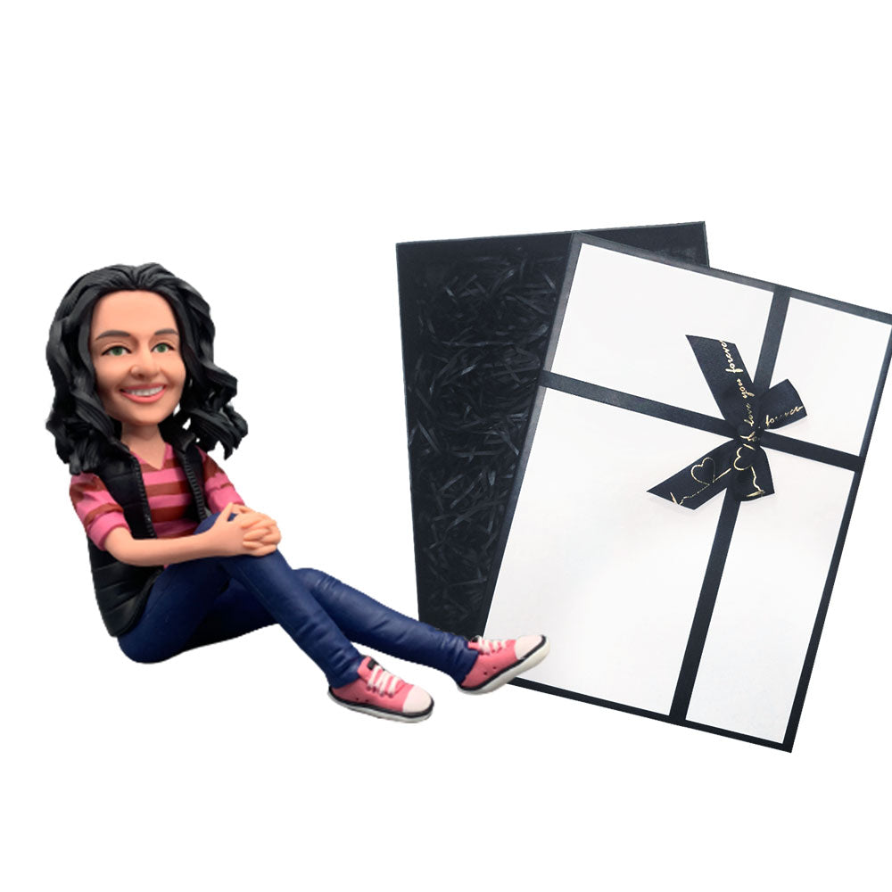 Personalized World's Best Boss Business Woman Holding A Water Glass Bobbleheads