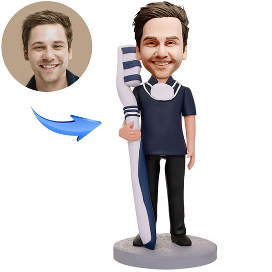 Male Dentist With A Toothbrush Custom Bobblehead Figures