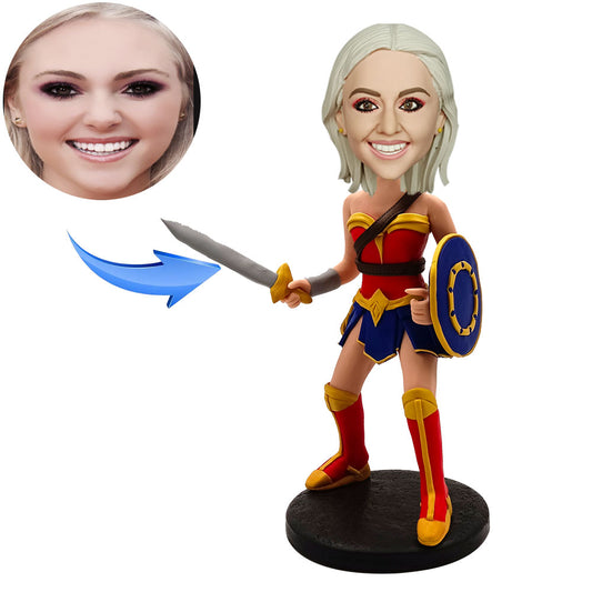 Wonderful Woman is Handsome with A Sword Custom Bobblehead Figures