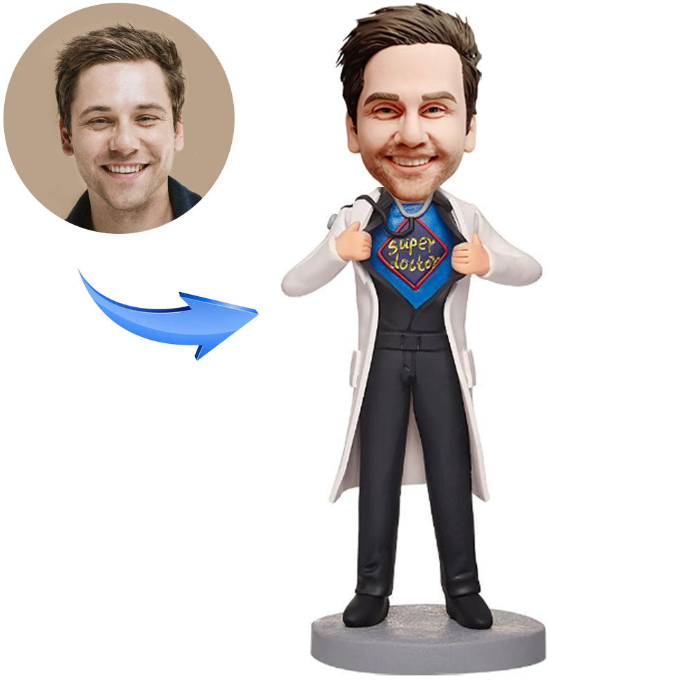 Custom Bobblehead  Super Male Doctor With Engraved Text